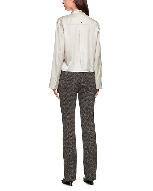 Stretch Pull On Herringbone Pant with Lurex