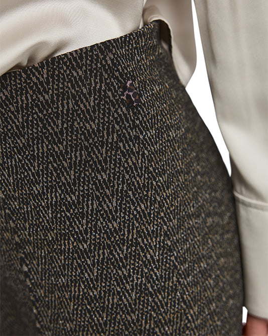 Stretch Pull On Herringbone Pant with Lurex