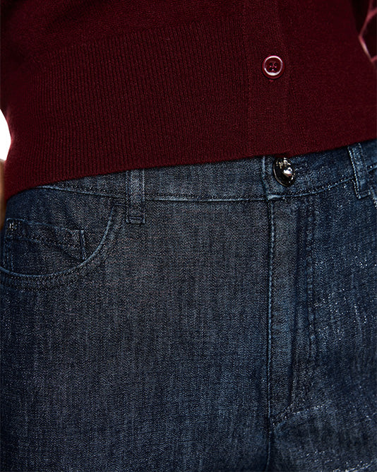 Warri Wide Jean in Lurex Denim