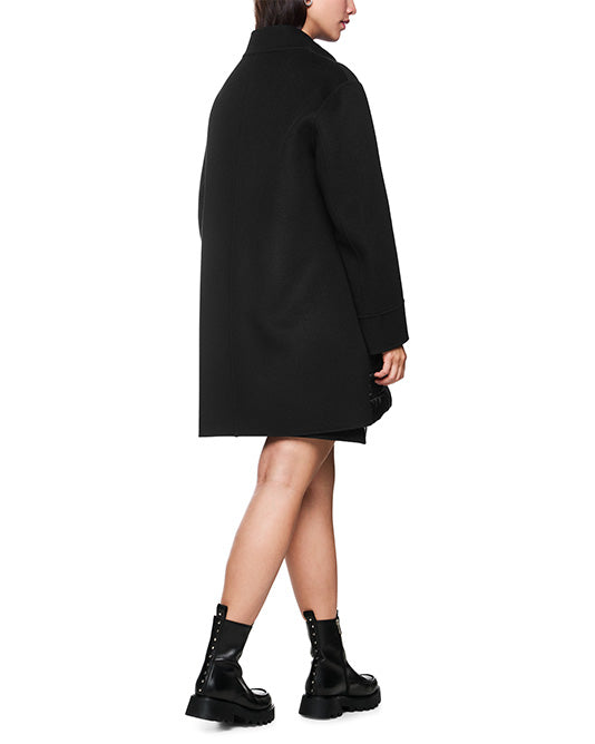 Quilt Front 3/4 Wool Coat