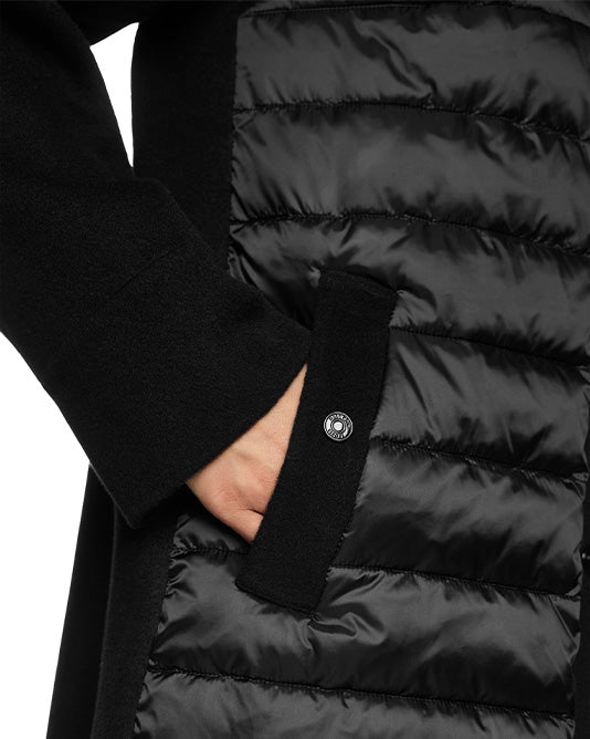 Quilt Front 3/4 Wool Coat