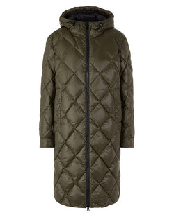Khaki Puffa Coat with Hood