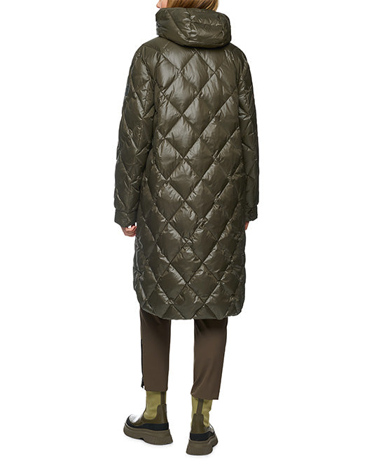 Khaki Puffa Coat with Hood