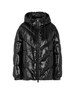 Glossy Leopard Lined Cropped Puffa Jacket