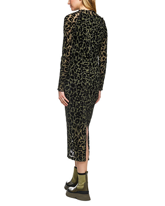 Flock Leopard Dress