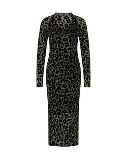 Flock Leopard Dress