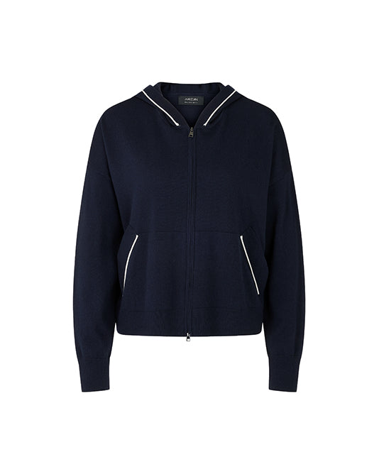 NAVY KNIT HOODIE