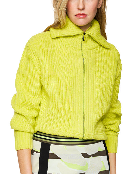 Chunky Rib Knit Zip Cardigan