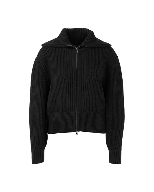 Chunky Ribbed Knit Zip Cardigan