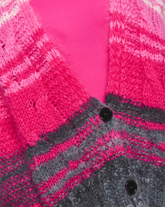 Mohair Striped Cardigan