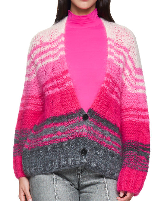 Mohair Striped Cardigan