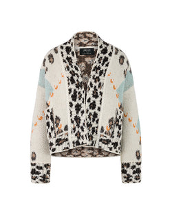 LEOPARD & PRINGLE PATTERN CARDIGAN
