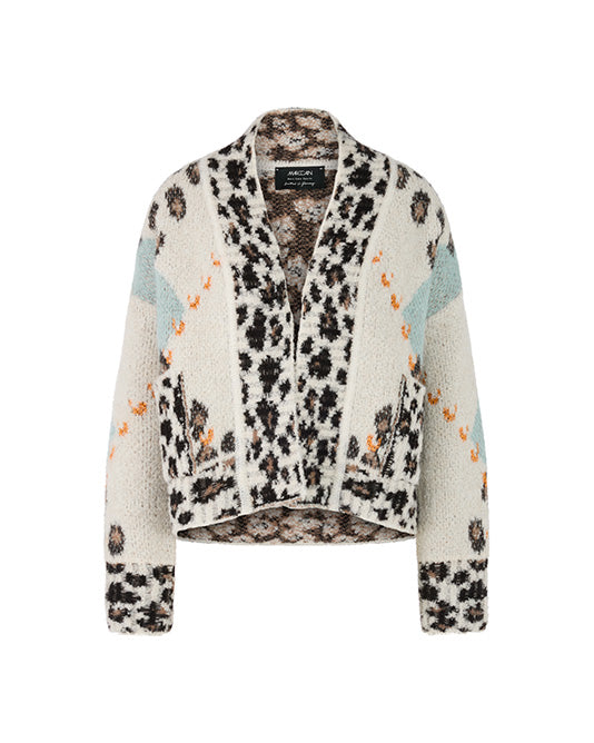 LEOPARD & PRINGLE PATTERN CARDIGAN