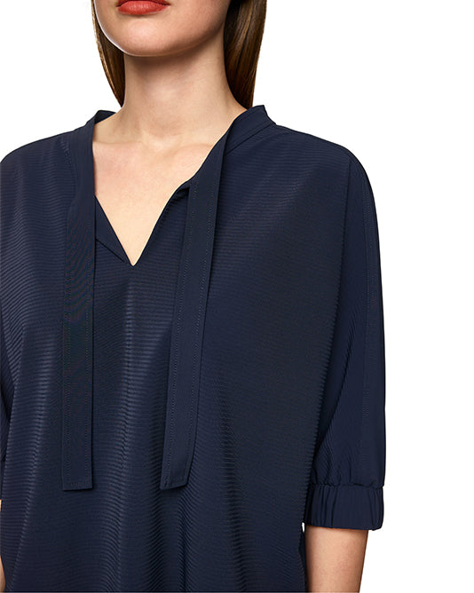 Ribbed Jersey Top & Pant Set in Navy
