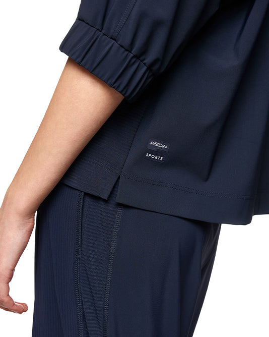 Ribbed Jersey Top & Pant Set in Navy