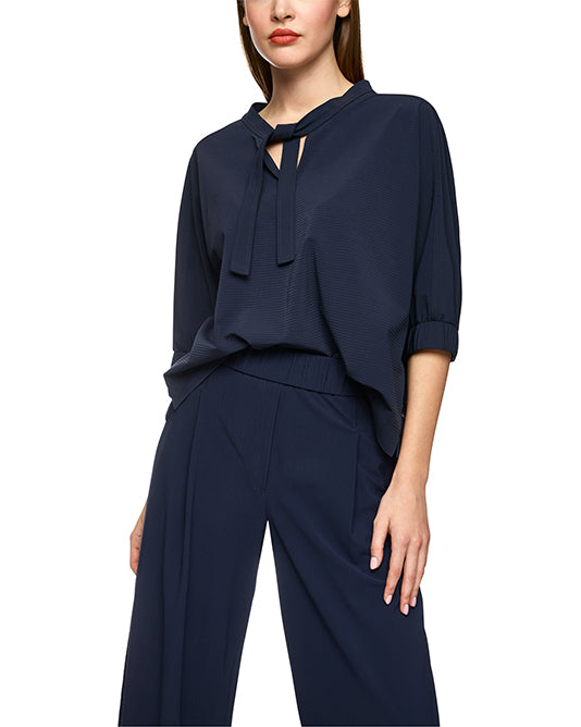 Ribbed Jersey Top & Pant Set in Navy