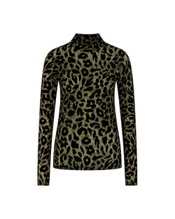 Flock Leopard Print Top