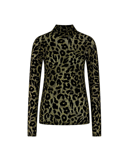 Flock Leopard Print Top
