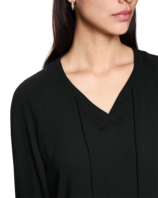 Essential Cord Tie Neck Blouse