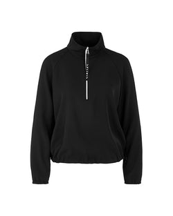 QUARTER ZIP BLOUSE in BLACK
