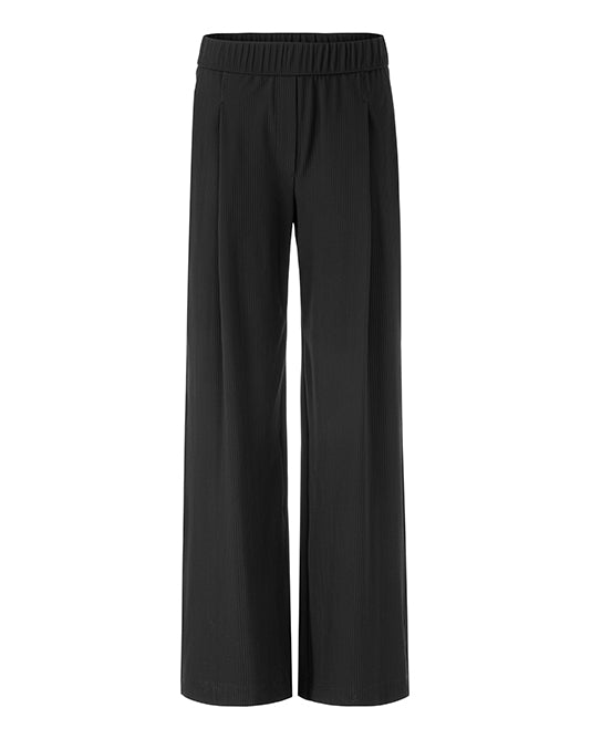 Ribbed Jersey Top & Pant Set in Black