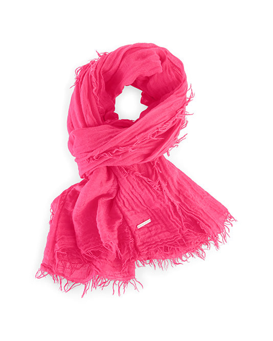 Crinkle Scarf With Fringe Trim