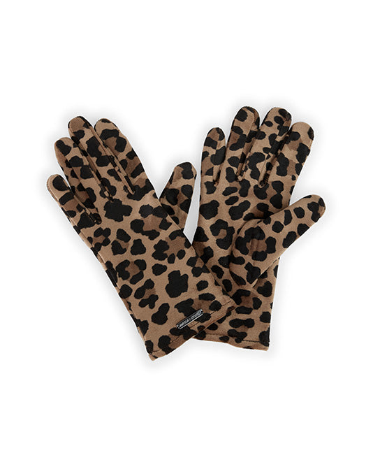 Velour Leopard Gloves
