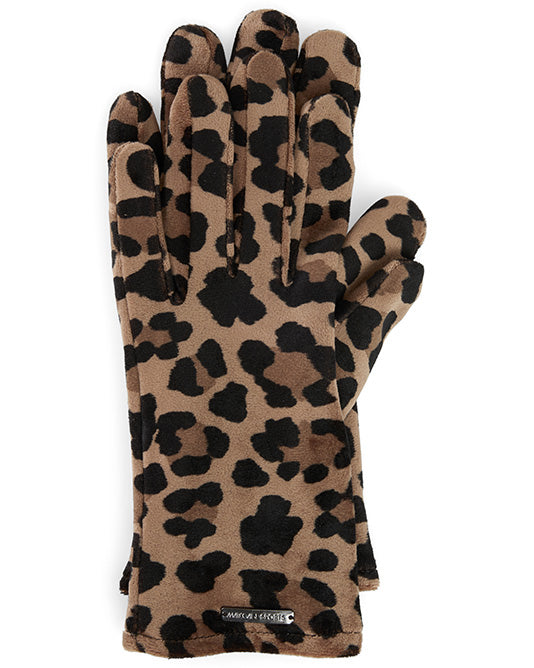 Velour Leopard Gloves