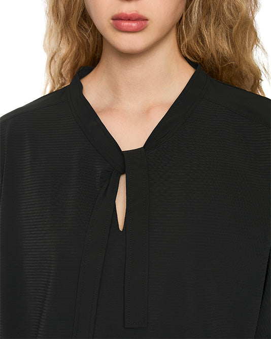 Ribbed Jersey Top & Pant Set in Black