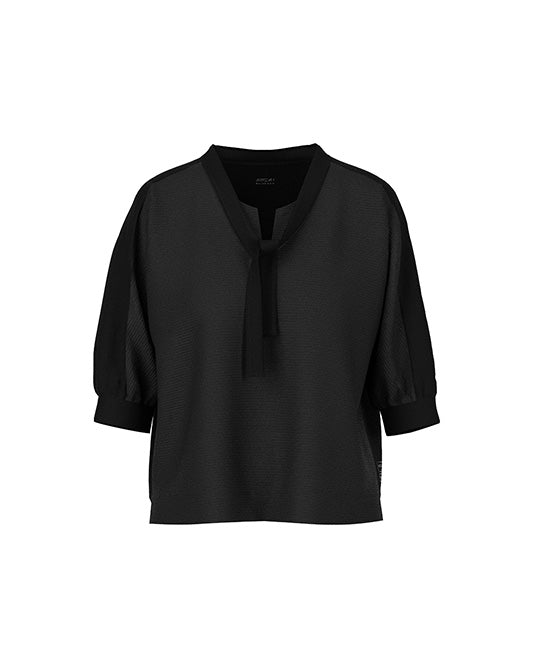 Ribbed Jersey Top & Pant Set in Black
