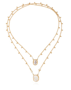 Mother of Pearl Double Chain Necklace