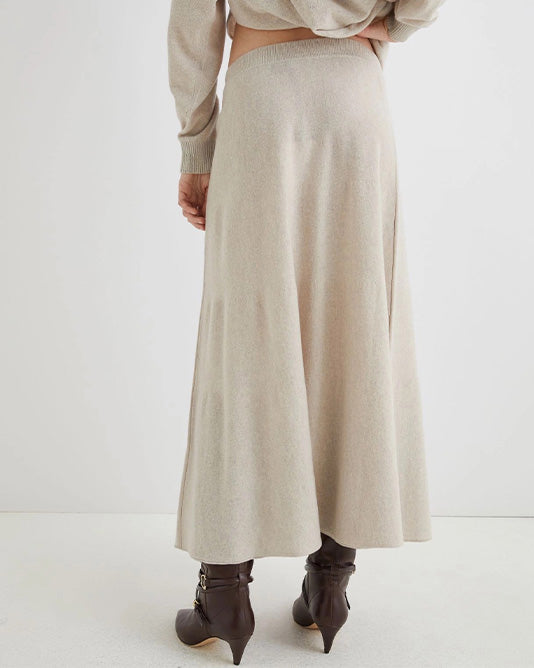 Asymmetric Sweater and Long A Line Knitted Skirt