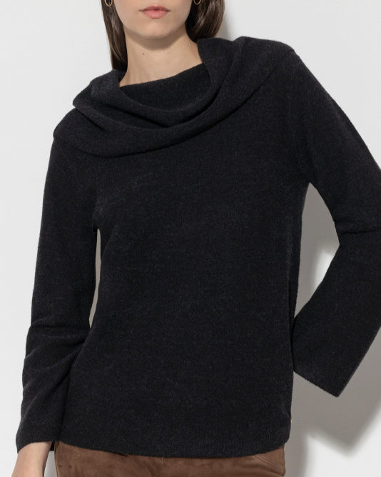 Black Shawl Collar Knit