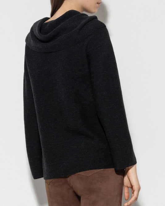 Black Shawl Collar Knit