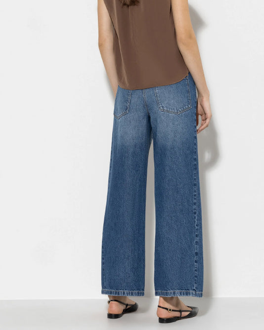 Super Soft Wide Leg Jean in Denim Blue