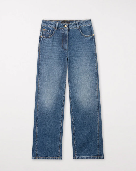 Super Soft Wide Leg Jean in Denim Blue