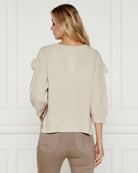 Norois Fringed V Neck Tabard Sweater