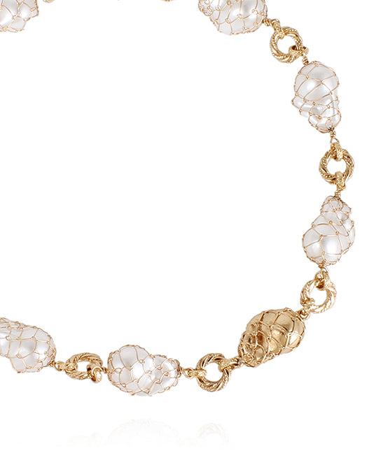 Net Covered Pearl Choker