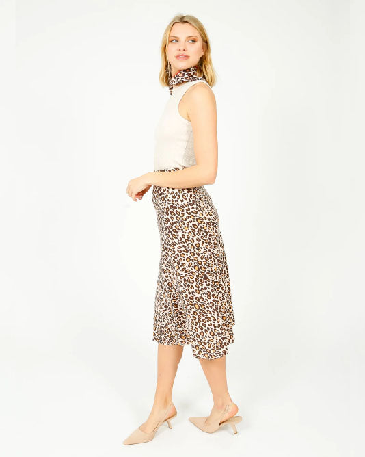 REA LEO BIAS CUT SILK SKIRT
