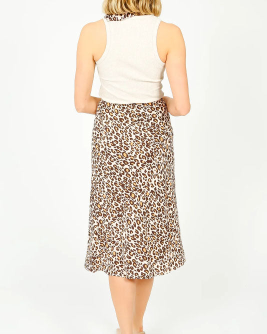 REA LEO BIAS CUT SILK SKIRT