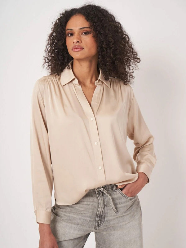 OYSTER SILK SHIRT