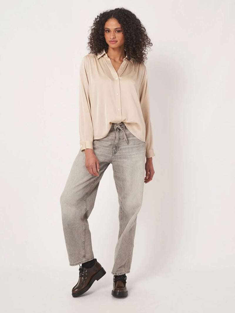 OYSTER SILK SHIRT