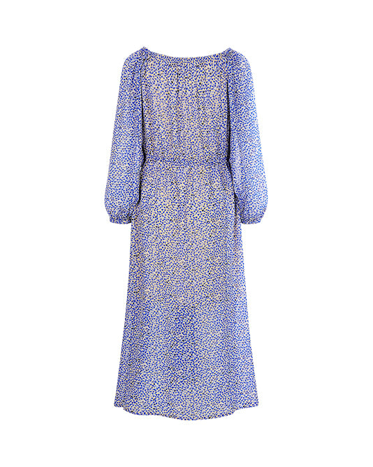 Heart Print Midi Off The Shoulder Dress