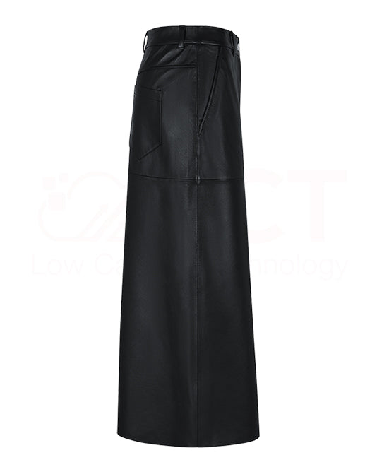 LONG LEATHER SKIRT