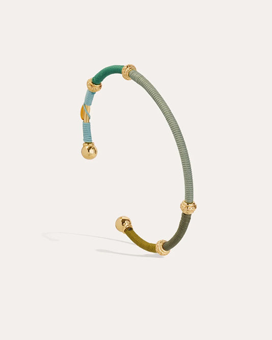 ZANZIFULL BANGLE MULTI GREEN WRAPPED