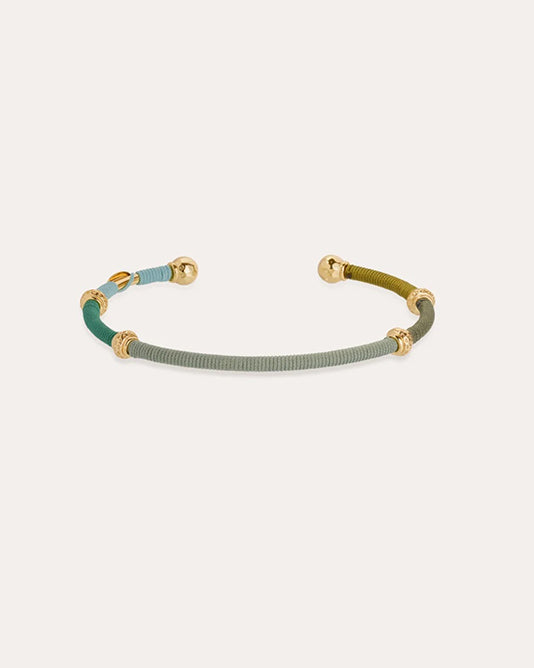 ZANZIFULL BANGLE MULTI GREEN WRAPPED