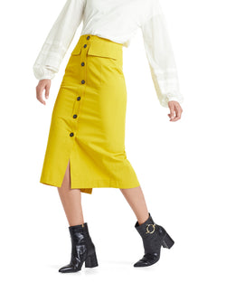 LAST ONE High Waist Skirt With Buttons