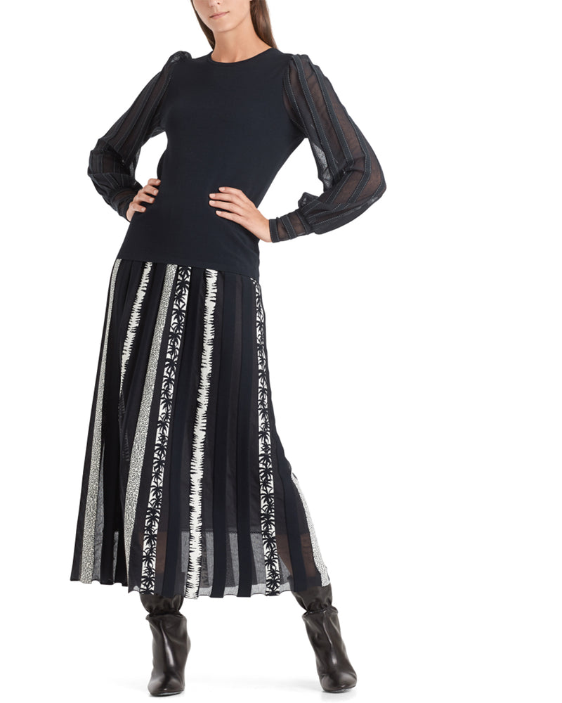 LAST ONE Long Knitted Pleat Skirt