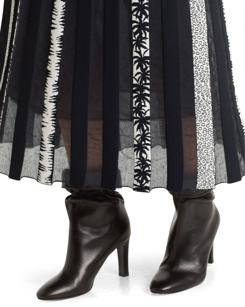 LAST ONE Long Knitted Pleat Skirt