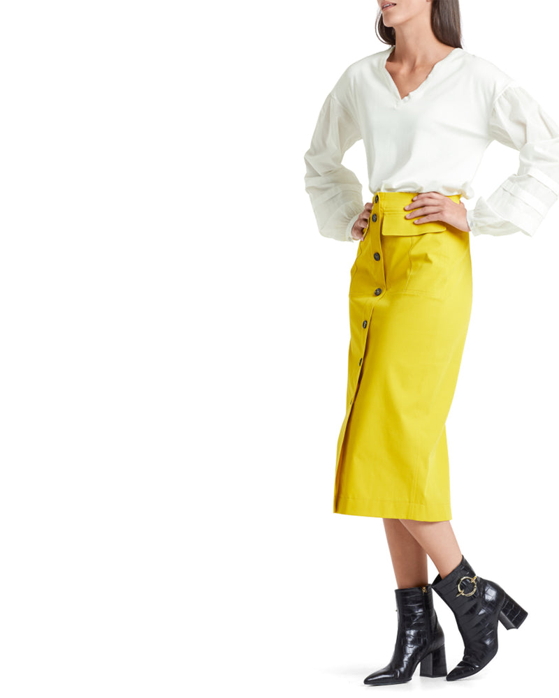 LAST ONE High Waist Skirt With Buttons